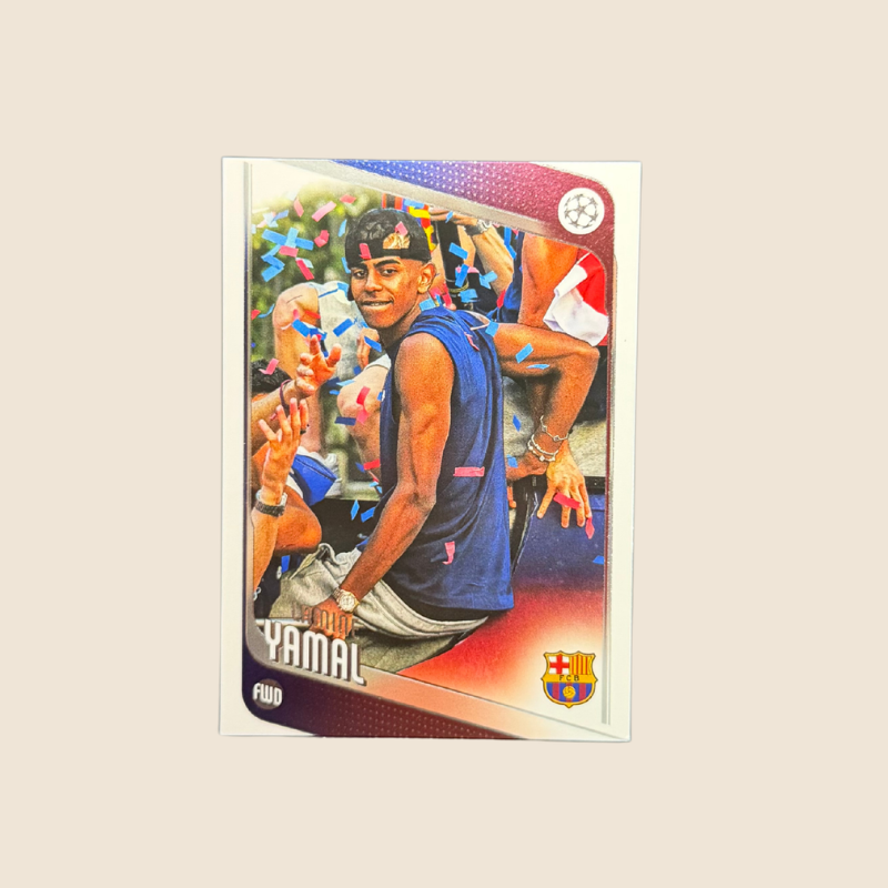 Lamine Yamal Celebration Short Print Topps Chrome