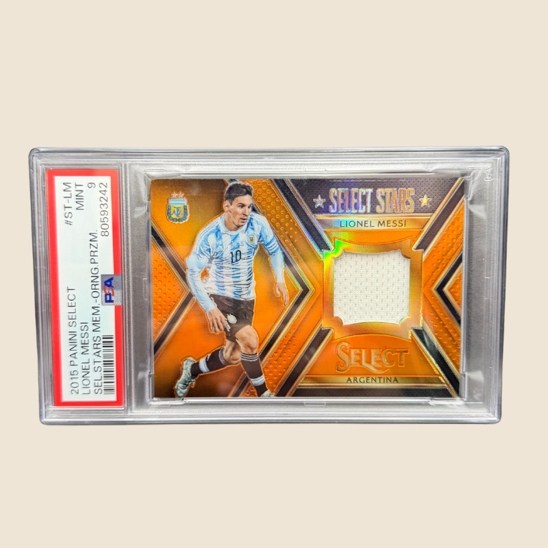 Lionel Messi Select Stars Orange Memorabilia /149 PSA 9 Select