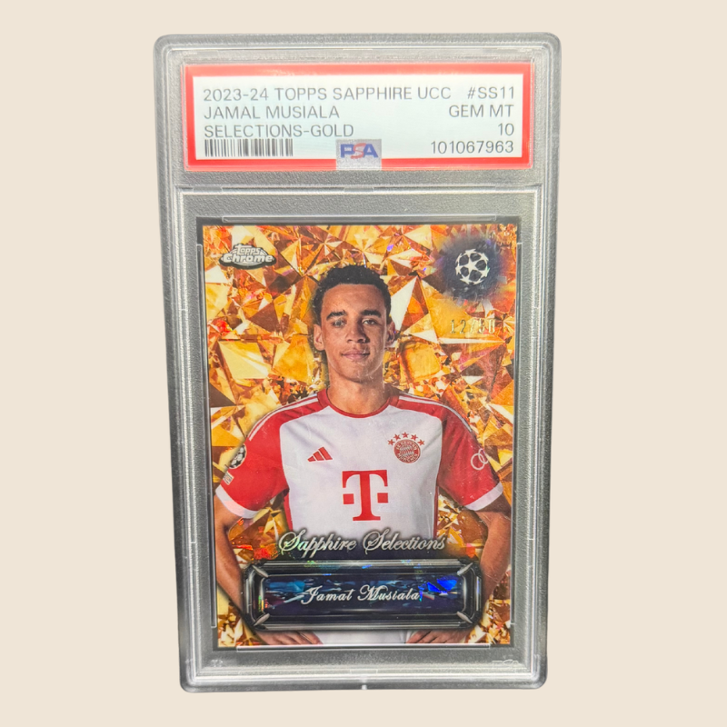 Jamal Musiala Sapphire Selections Gold /50 PSA 10