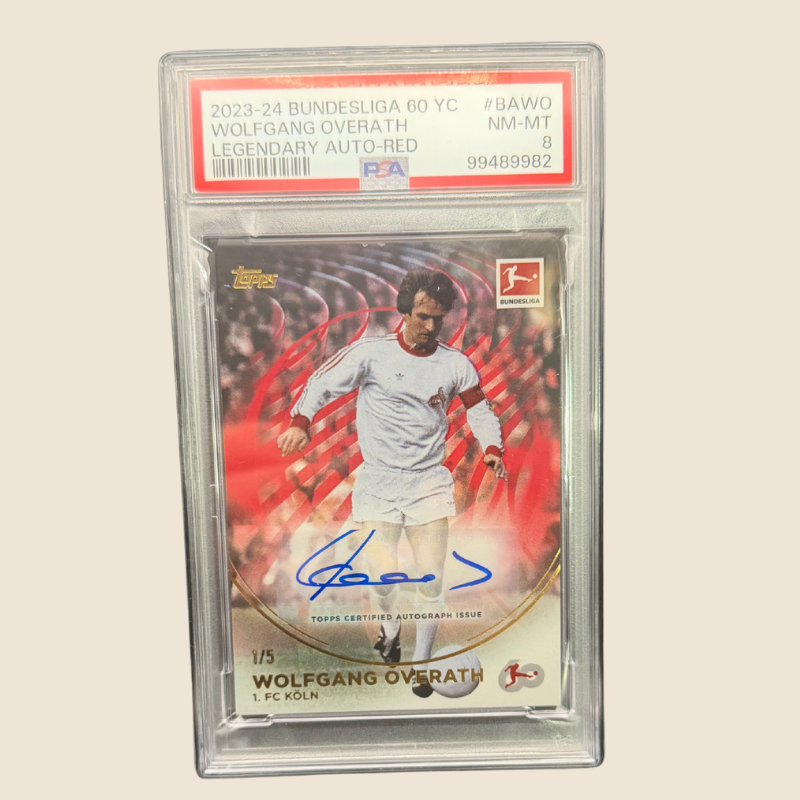 Wolfgang Overath Legendary Auto Red /5 PSA 8